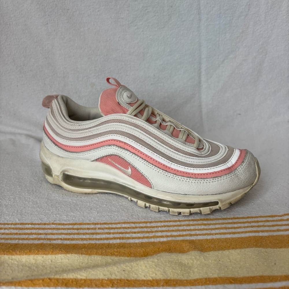 Nike Pink and White Air Max 97 Sneakers